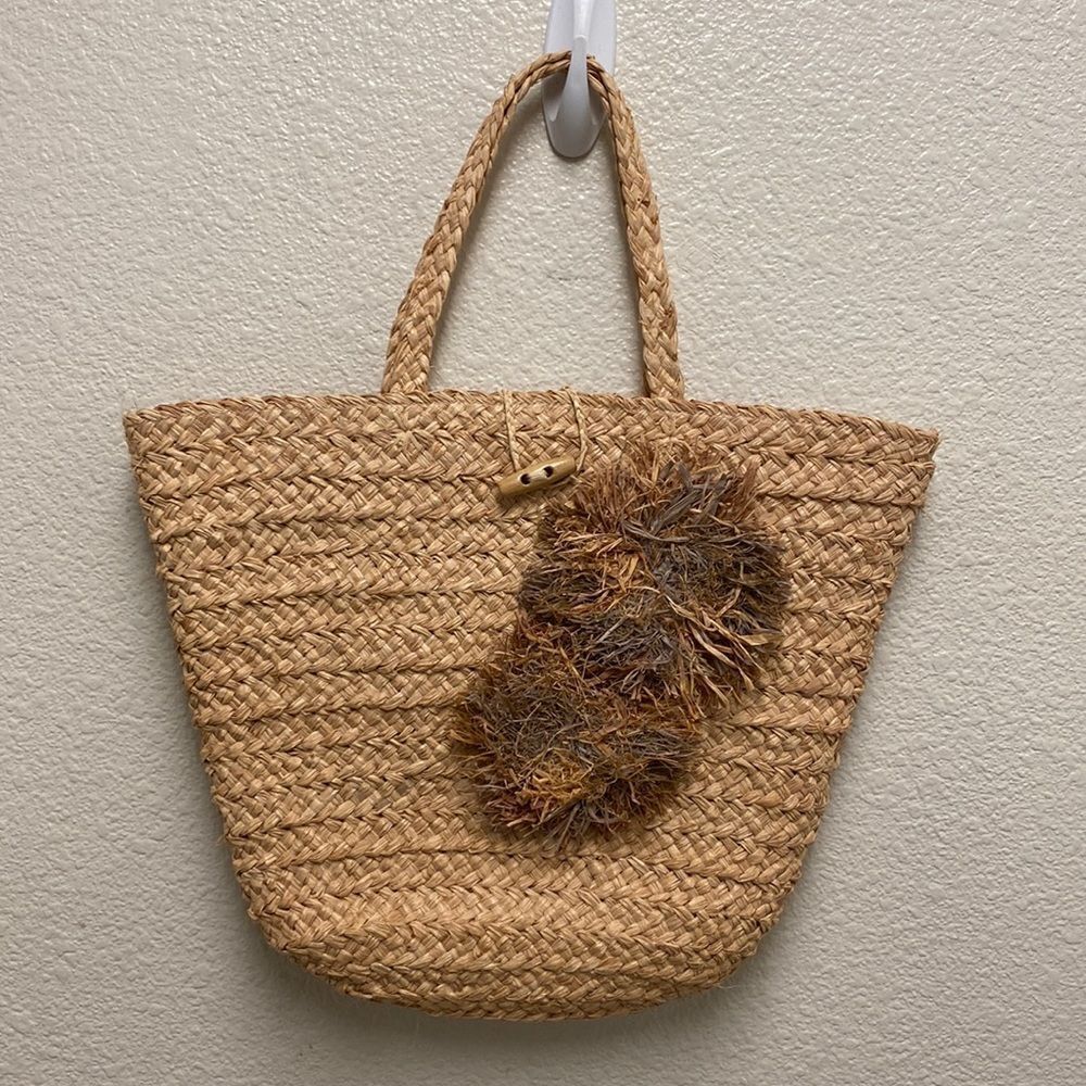 Hat Attack Straw Tote Bag